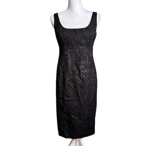 Jones New York Black Metallic Midi Dress Size 4